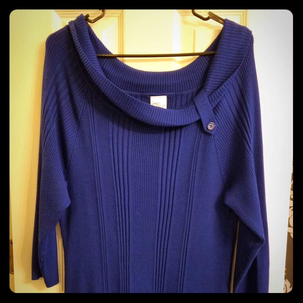 Just my size blue 3/4 sleeve sweater